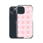 Clear Case for iPhone Breast Cancer Awareness Plaid - Scottish Squares