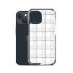 Clear Case for iPhone Lung Cancer Awareness Plaid, White Ribbon, Supportive Gift - Scottish Squares