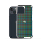 Clear Case for iPhone Green Blue Orange Plaid Tartan