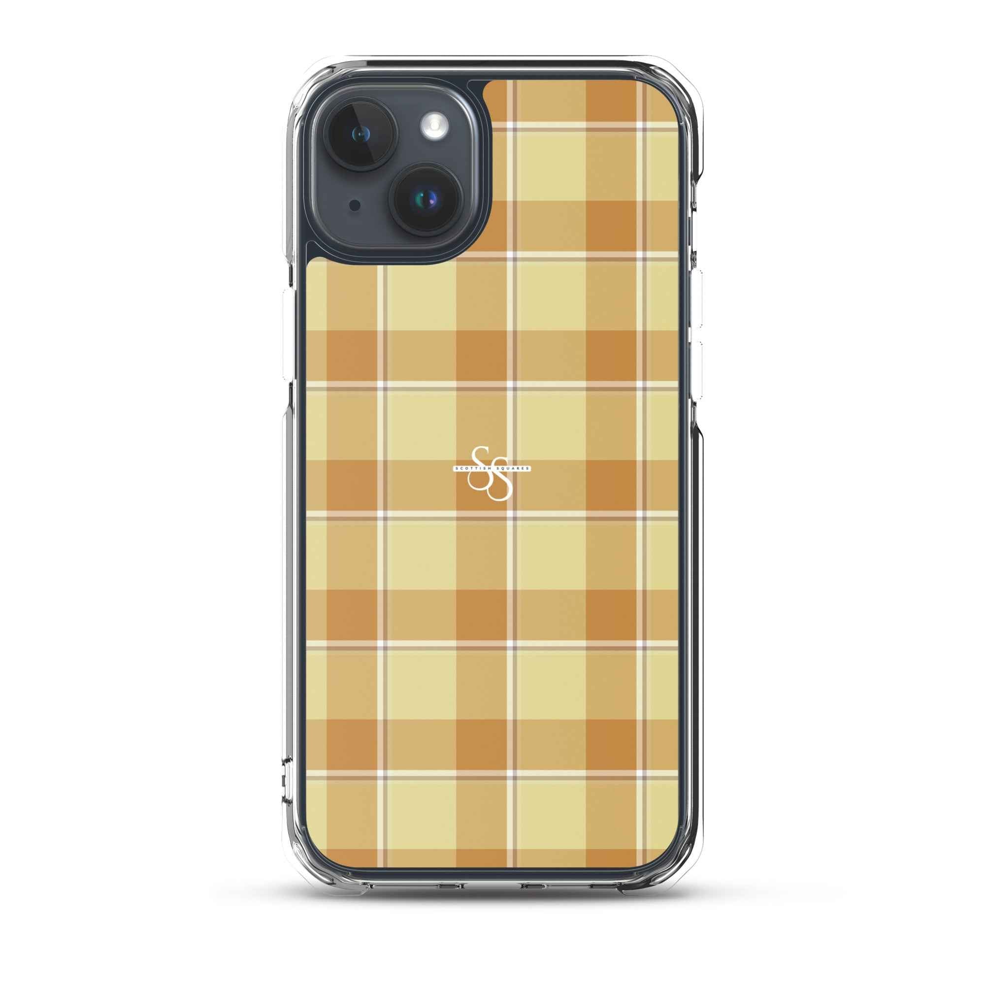 Clear Case for iPhone Zombie and Copper Plaid iPhone 15 Plus - Scottish Squares