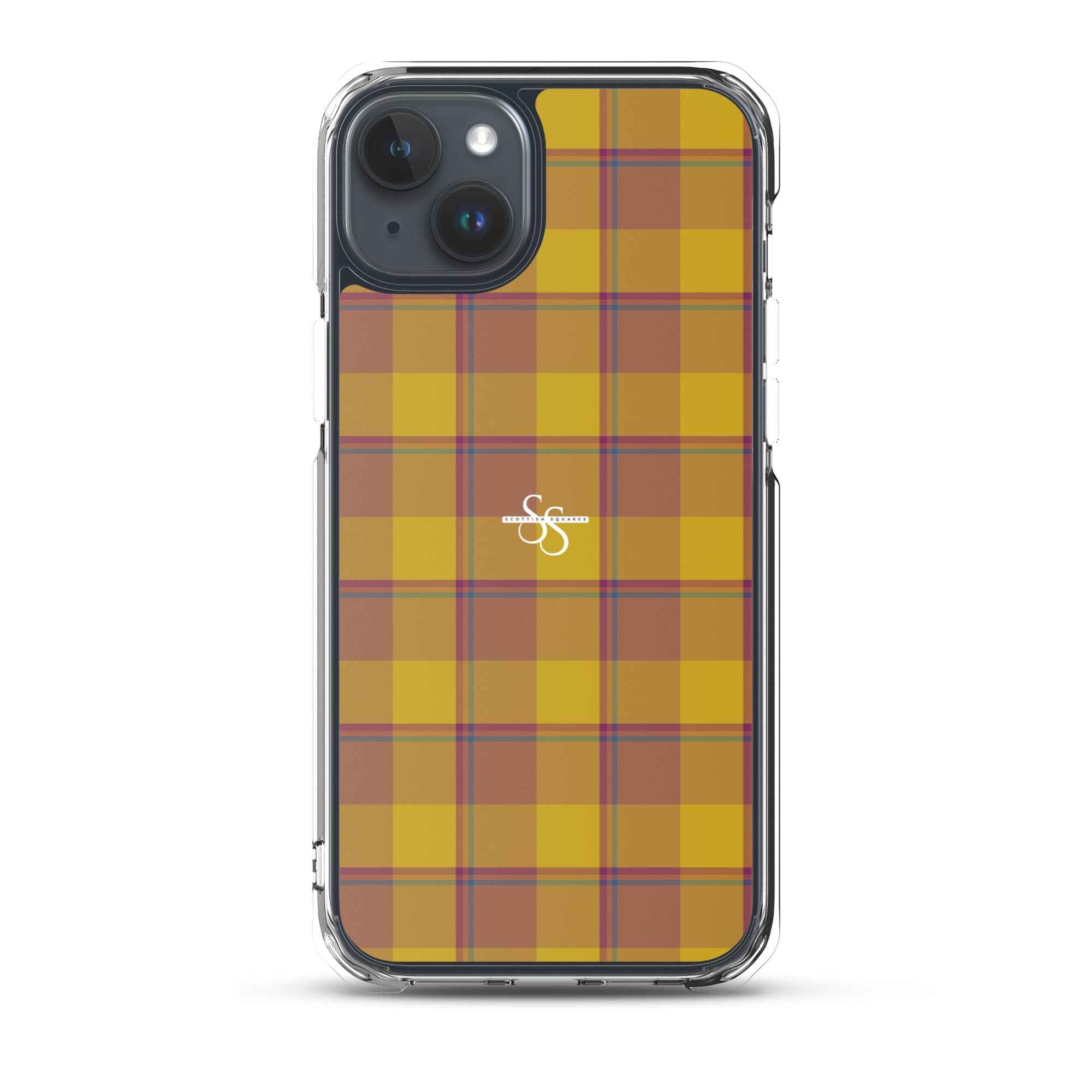 Clear Case for iPhone Potters Clay and Pizza Plaid iPhone 15 Plus - Scottish Squares