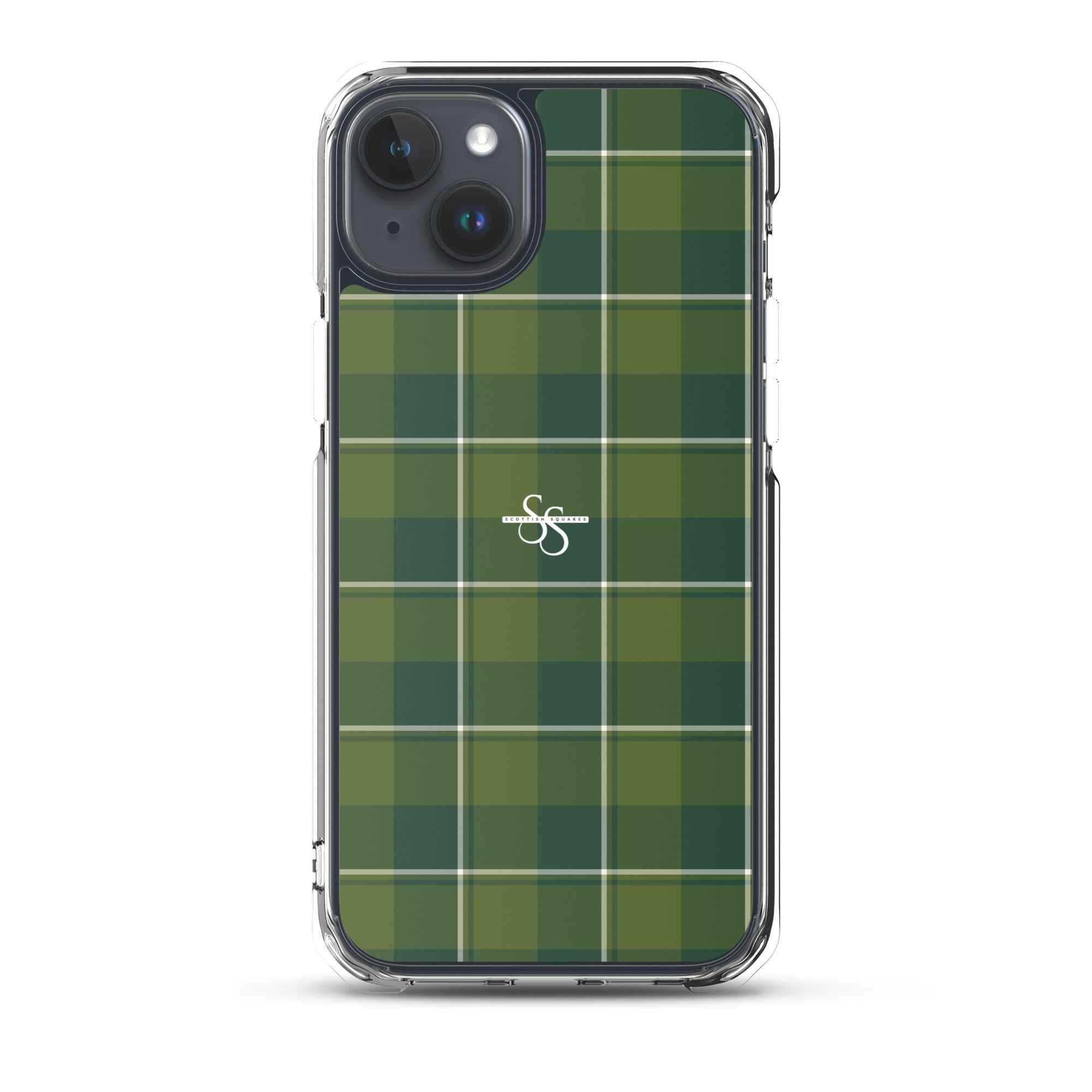 Clear Case for iPhone Woodland and Evergreen Plaid iPhone 15 Plus - Scottish Squares