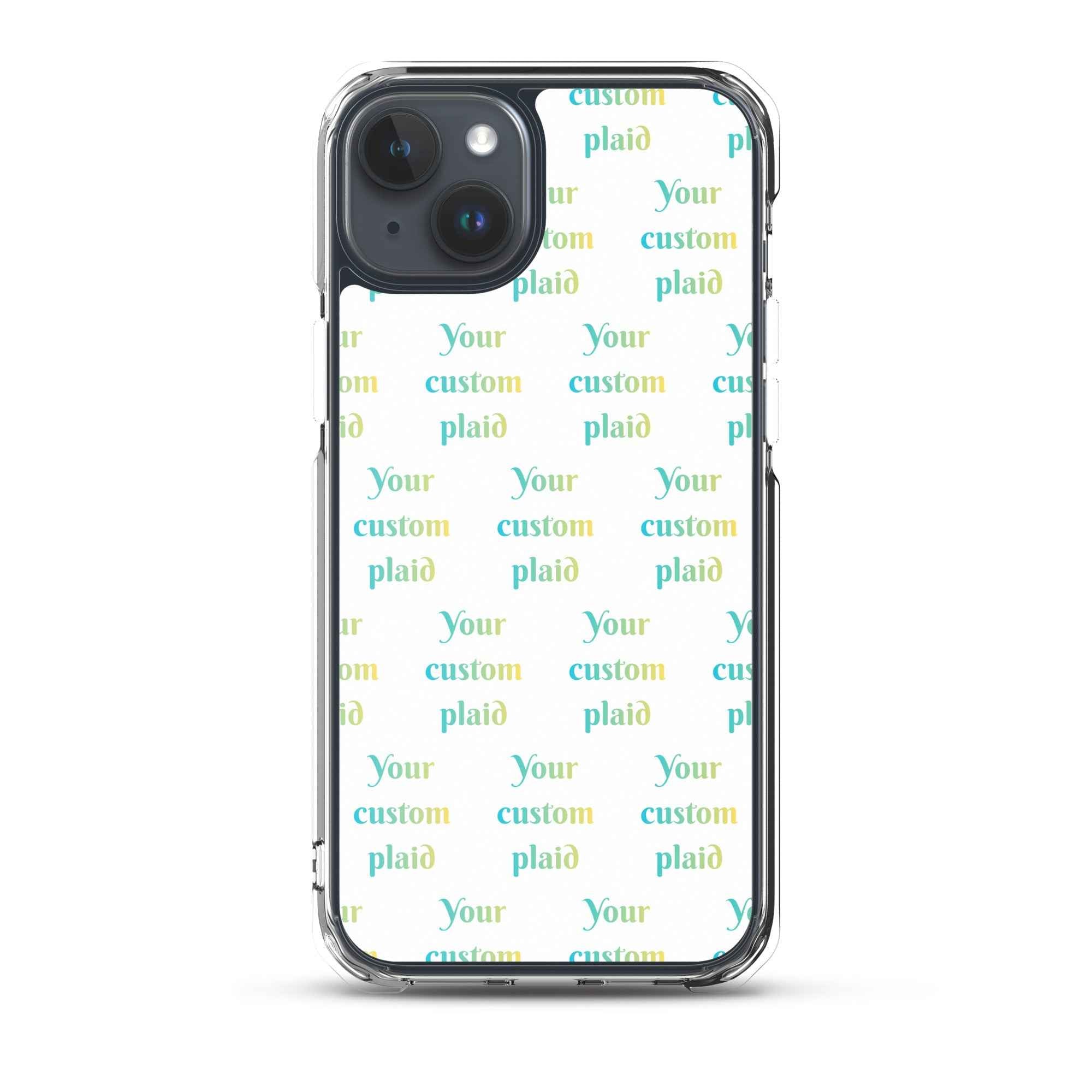 Clear Case for iPhone Your Own Birthday Plaid iPhone 15 Plus - Scottish Squares