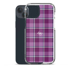 Clear Case for iPhone Purple and Trendy Pink Plaid - Scottish Squares