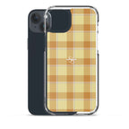 Clear Case for iPhone Zombie and Copper Plaid - Scottish Squares
