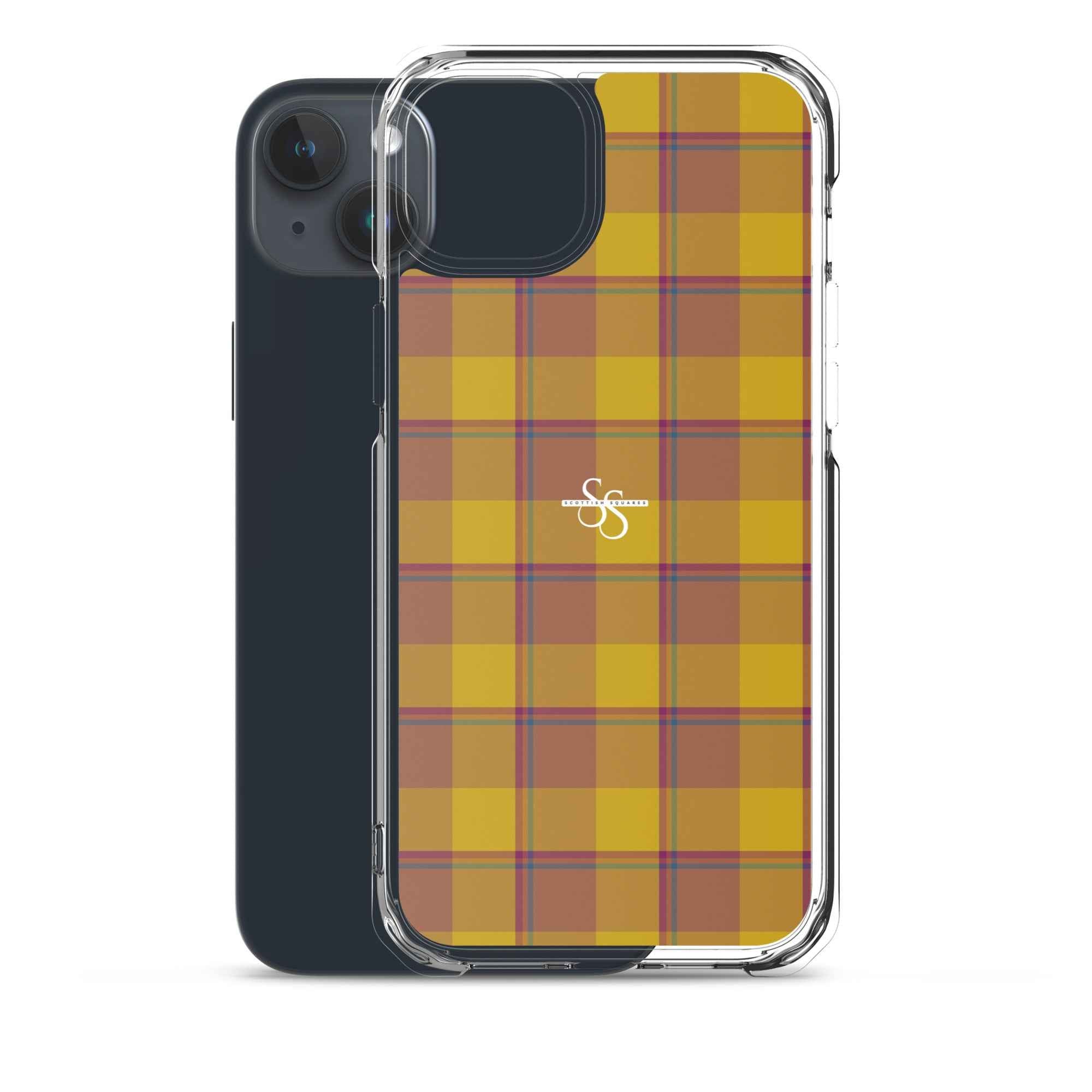 Clear Case for iPhone Potters Clay and Pizza Plaid - Scottish Squares