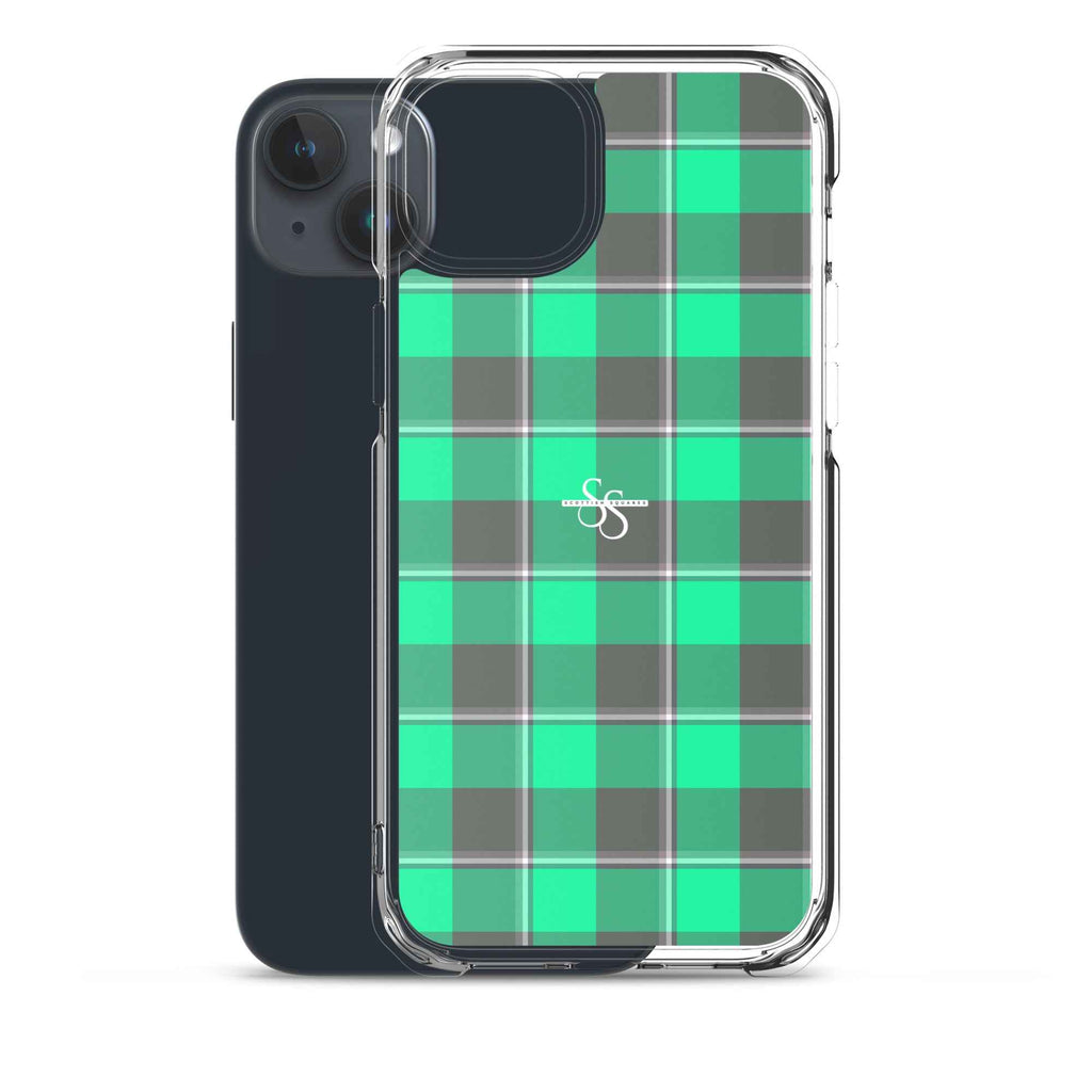 Clear Case for iPhone Spring Green and Finlandia Plaid - Scottish Squares
