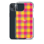 Clear Case for iPhone Corn and Razzmatazz Plaid - Scottish Squares