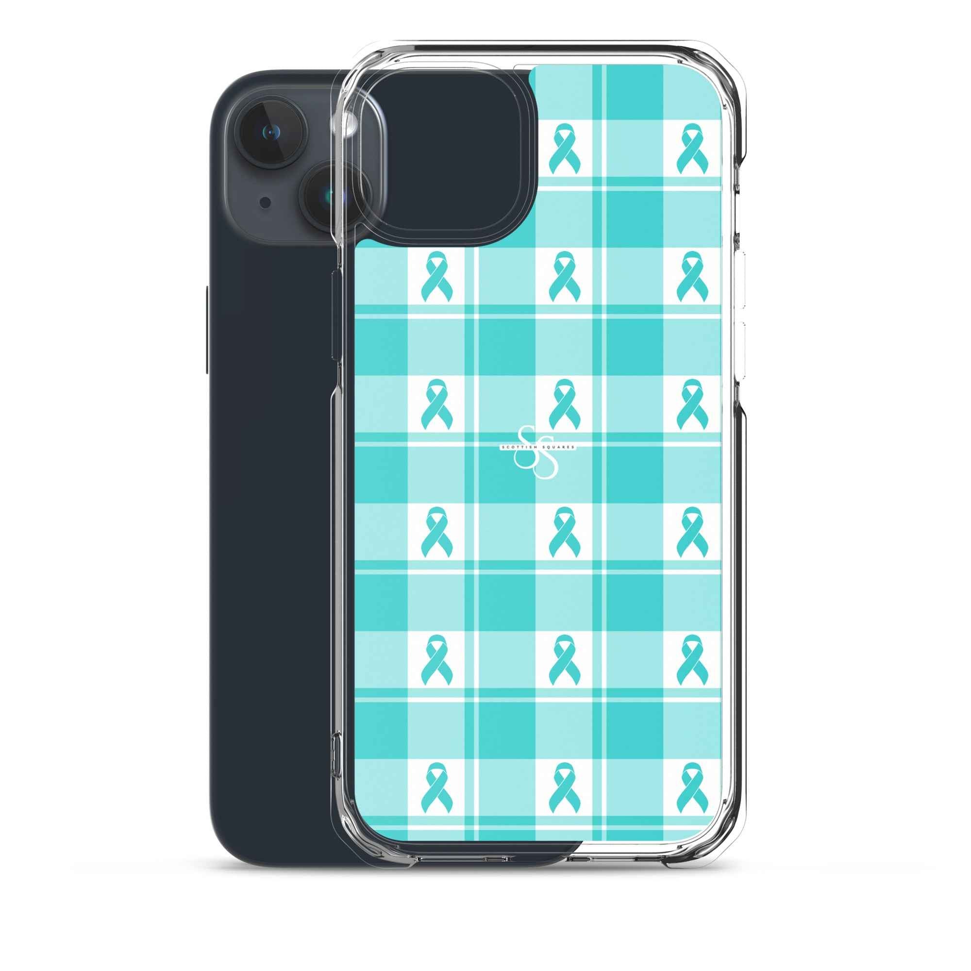Clear Case for iPhone Ovarian Cancer Awareness Plaid - Scottish Squares