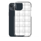 Clear Case for iPhone Lung Cancer Awareness Plaid, White Ribbon, Supportive Gift - Scottish Squares