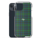 Clear Case for iPhone Green Blue Orange Plaid Tartan
