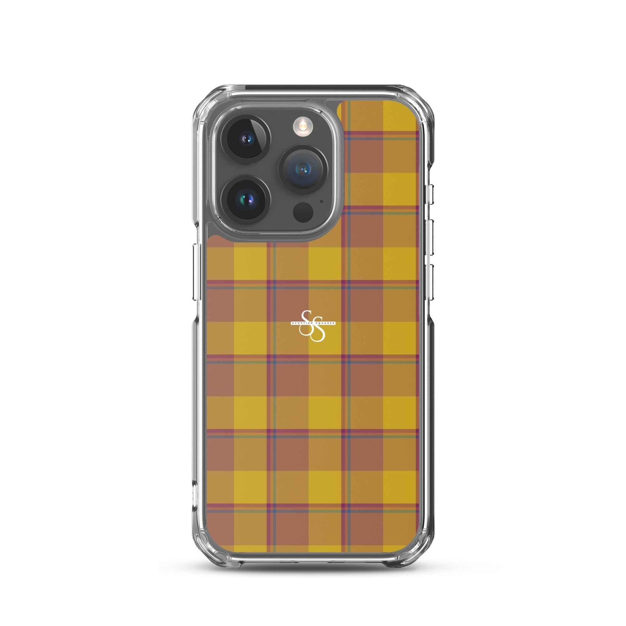 Clear Case for iPhone Potters Clay and Pizza Plaid iPhone 15 Pro - Scottish Squares