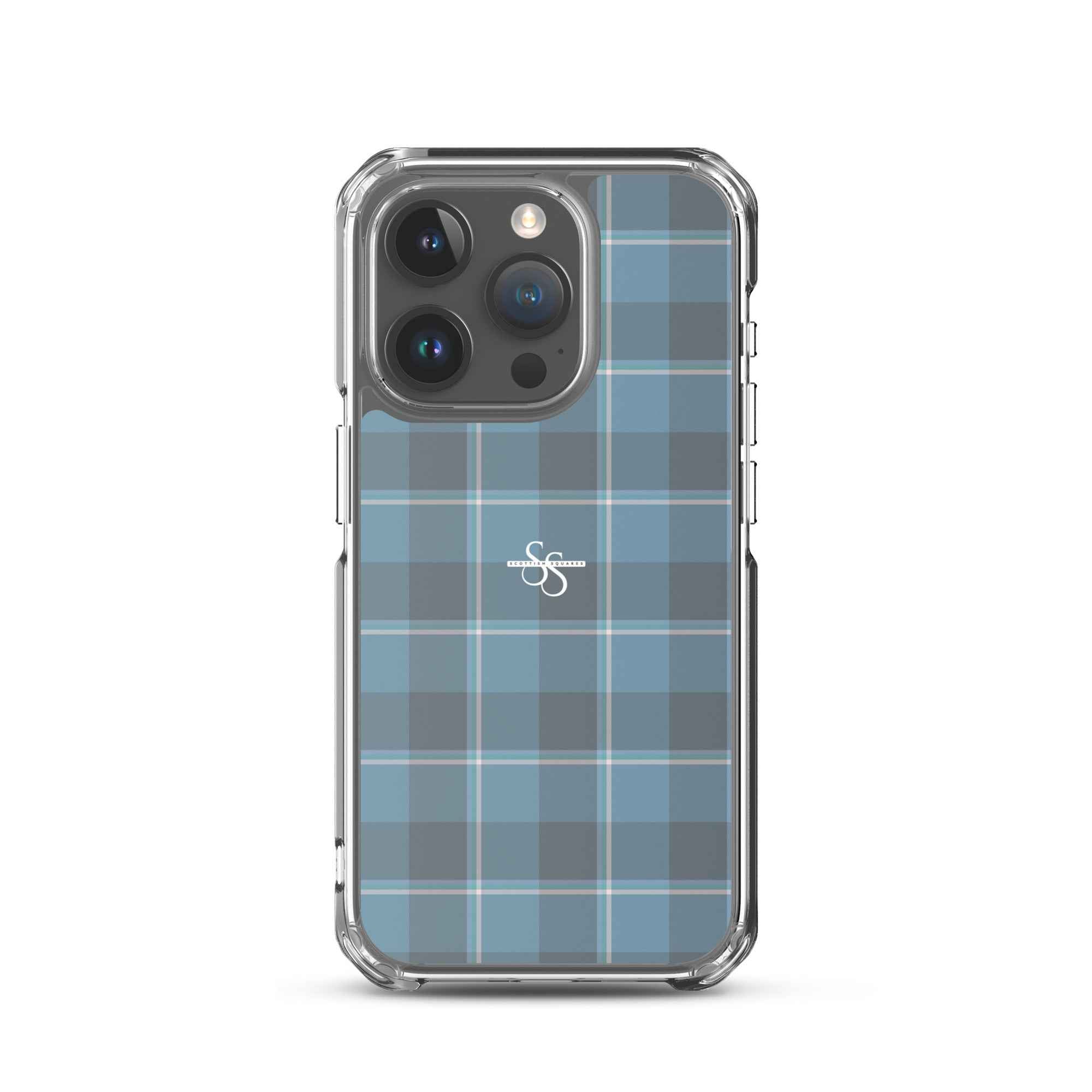 Clear Case for iPhone Hoki and Shuttle Gray Plaid iPhone 15 Pro - Scottish Squares