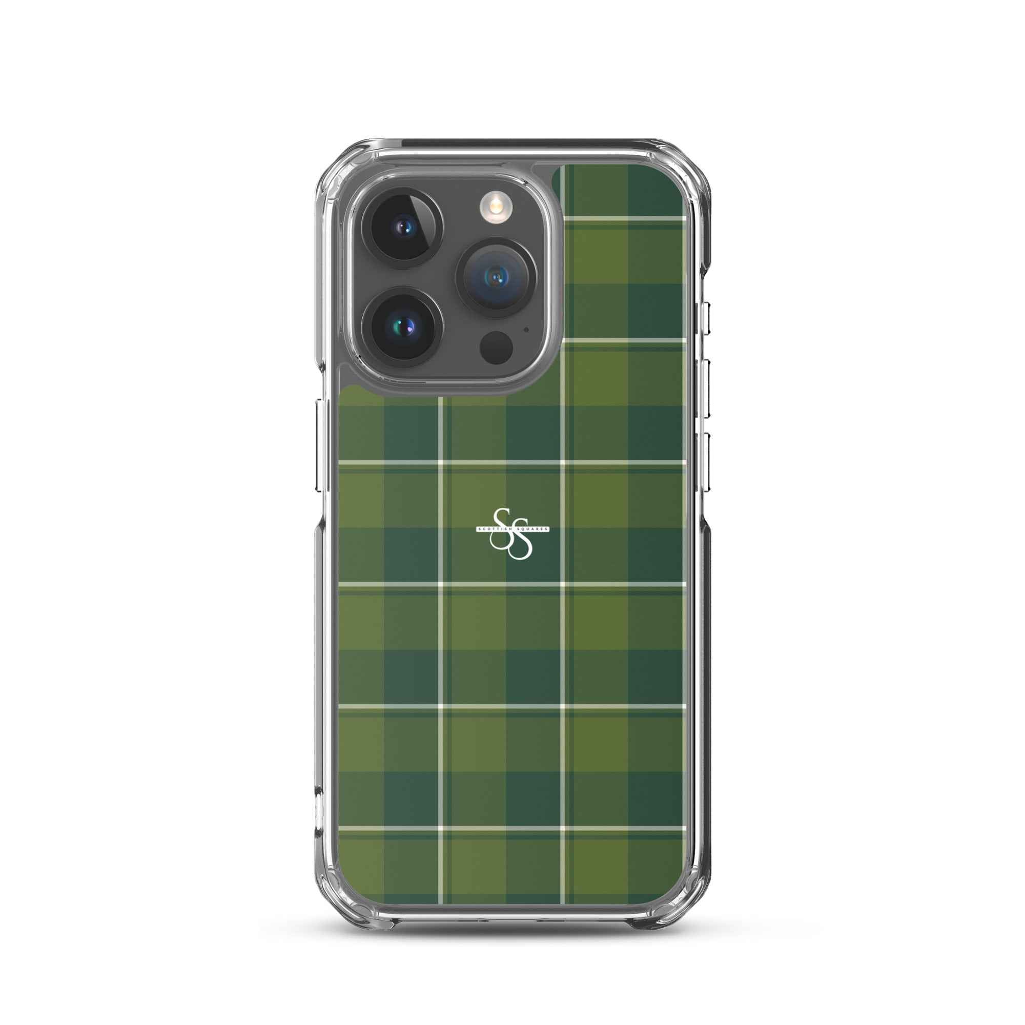 Clear Case for iPhone Woodland and Evergreen Plaid iPhone 15 Pro - Scottish Squares