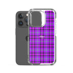 Clear Case for iPhone Electric Violet and Fuchsia Plaid - Scottish Squares