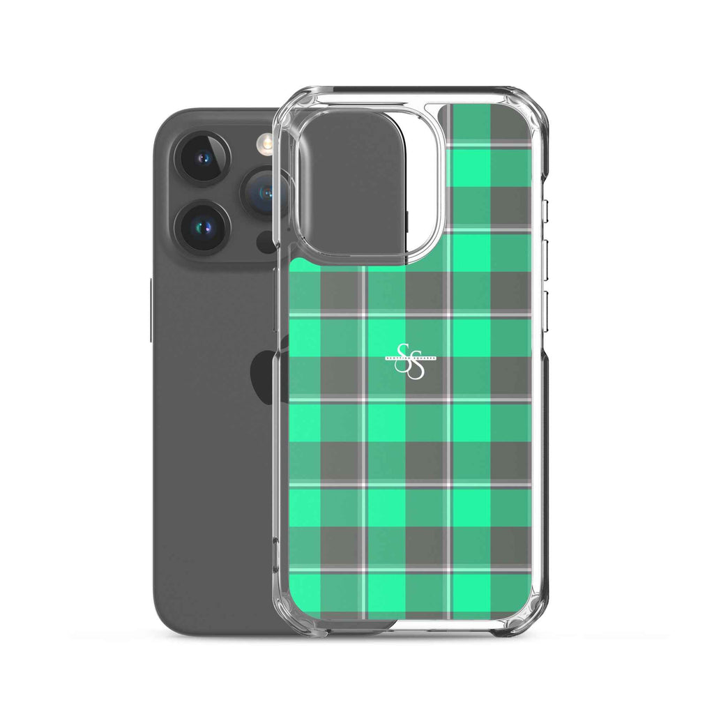 Clear Case for iPhone Spring Green and Finlandia Plaid - Scottish Squares