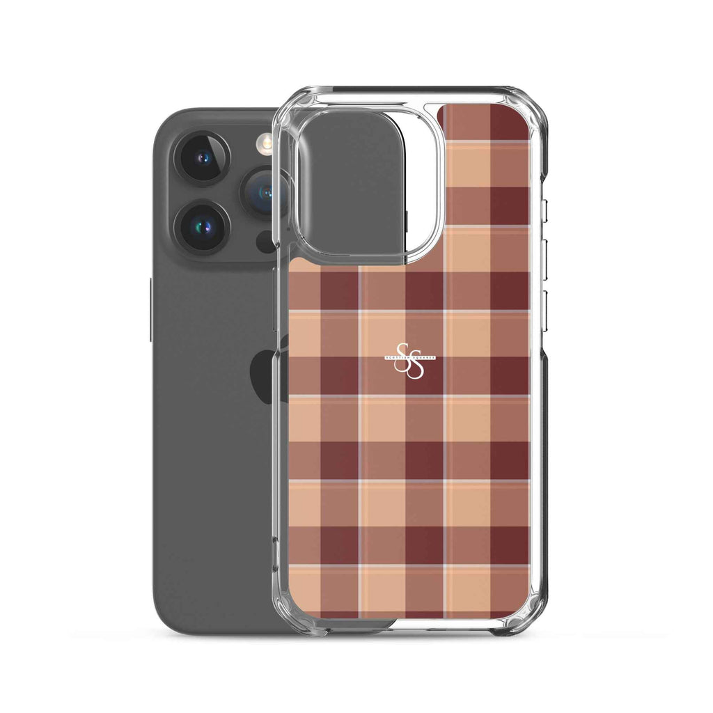 Clear Case for iPhone Whiskey and Livid Brown Plaid - Scottish Squares