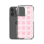 Clear Case for iPhone Breast Cancer Awareness Plaid - Scottish Squares