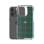 Clear Case for iPhone Green Blue Orange Plaid Tartan