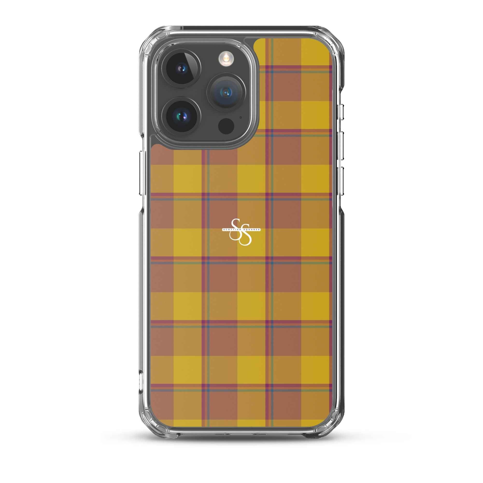 Clear Case for iPhone Potters Clay and Pizza Plaid iPhone 15 Pro Max - Scottish Squares