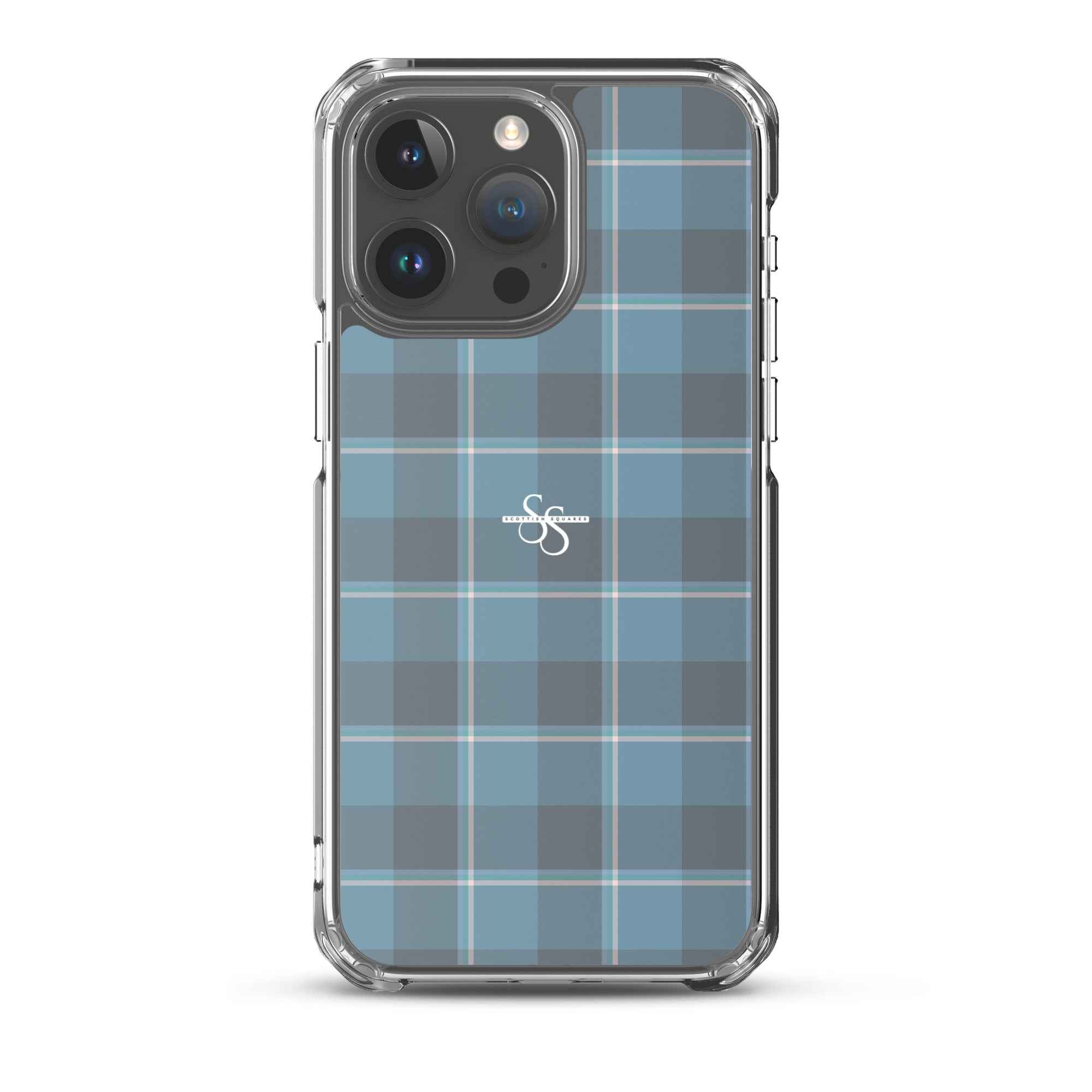 Clear Case for iPhone Hoki and Shuttle Gray Plaid iPhone 15 Pro Max - Scottish Squares