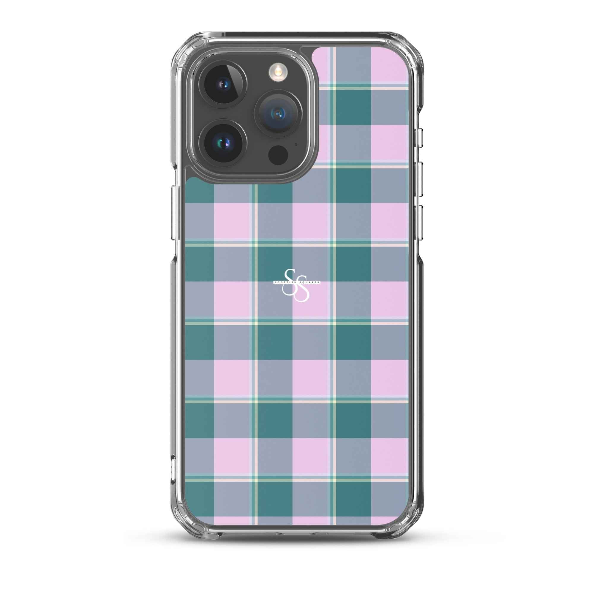 Clear Case for iPhone Ming and Melanie Plaid iPhone 15 Pro Max - Scottish Squares