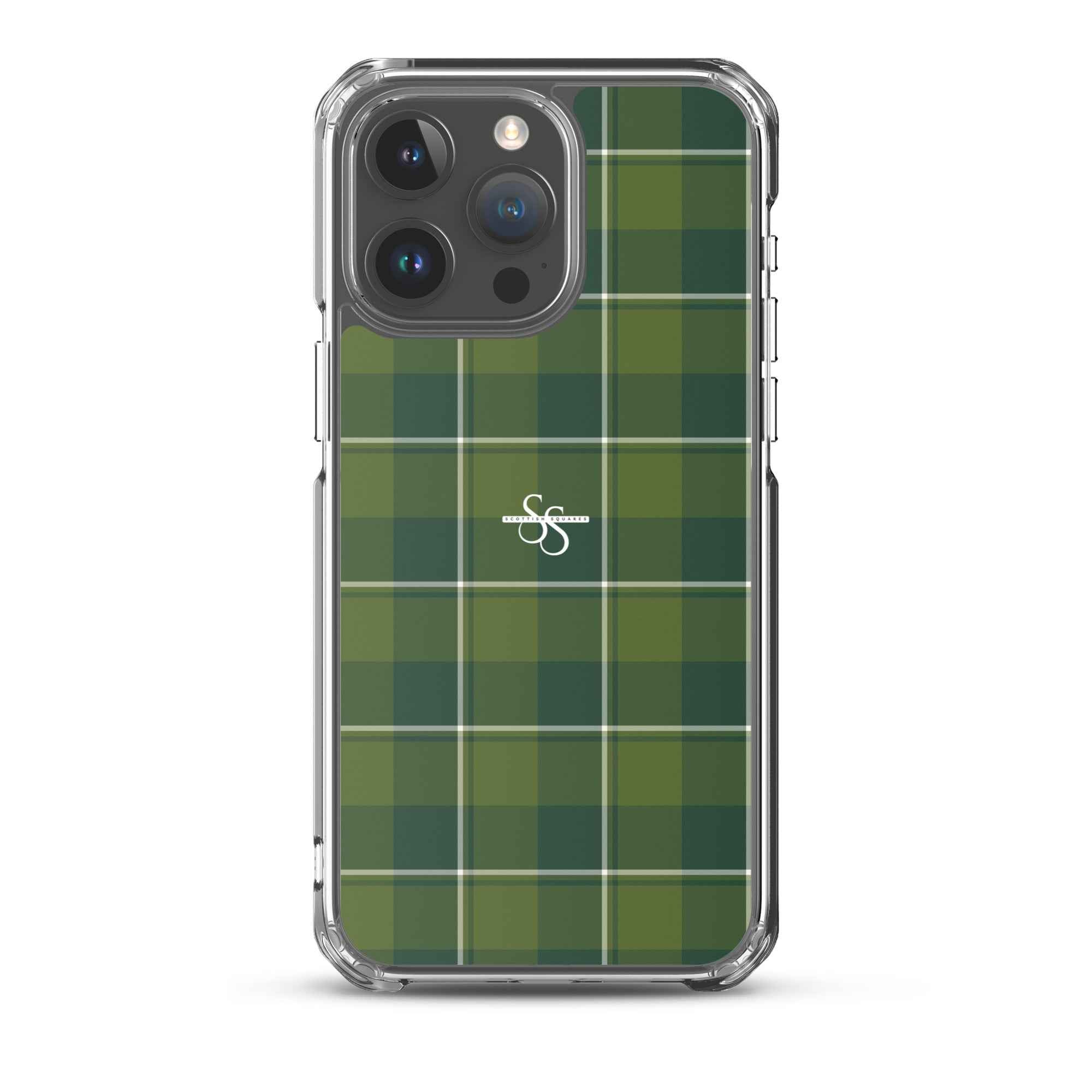 Clear Case for iPhone Woodland and Evergreen Plaid iPhone 15 Pro Max - Scottish Squares