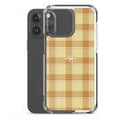 Clear Case for iPhone Zombie and Copper Plaid - Scottish Squares