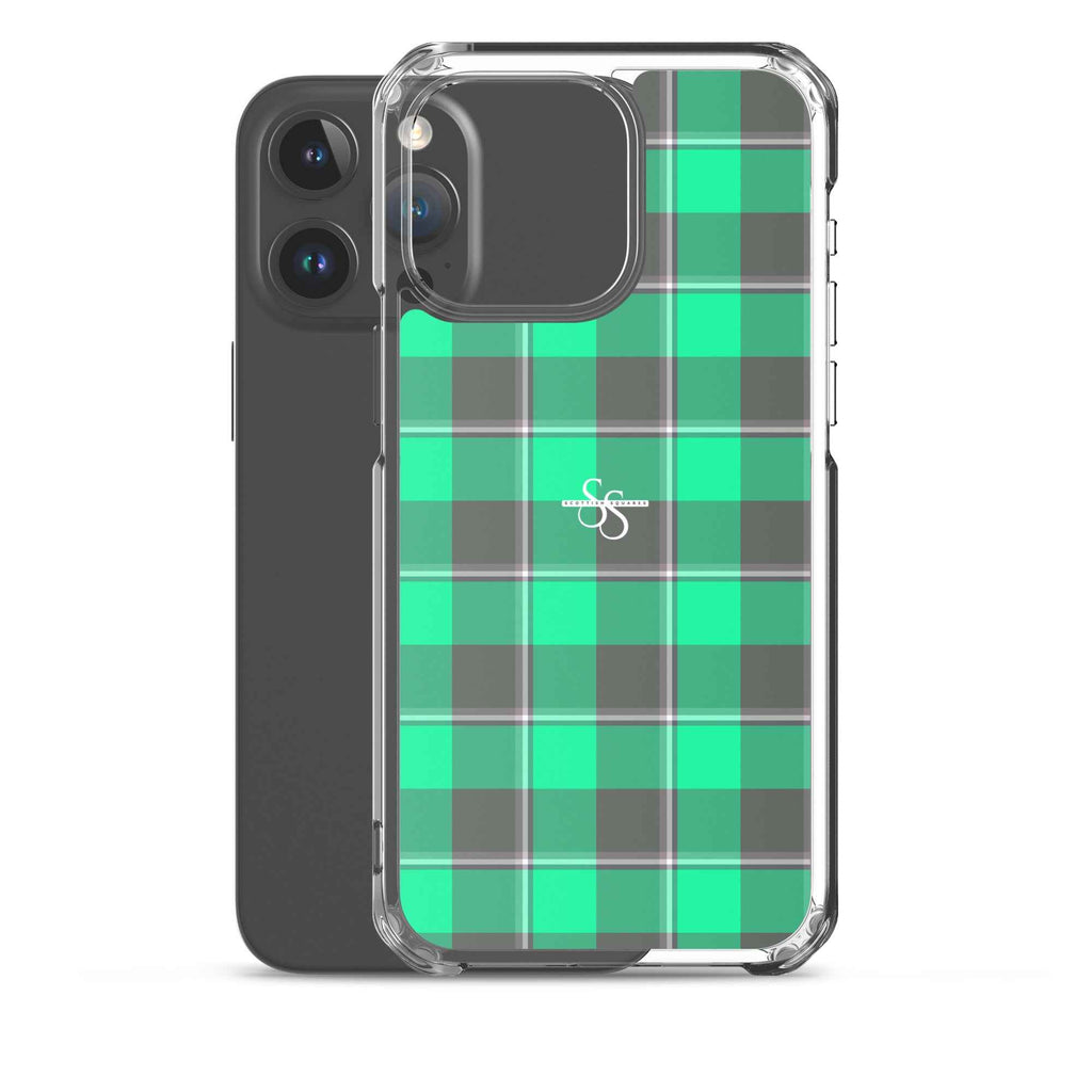 Clear Case for iPhone Spring Green and Finlandia Plaid - Scottish Squares