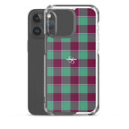 Clear Case for iPhone Ocean Green and Mulberry Wood Plaid - Scottish Squares