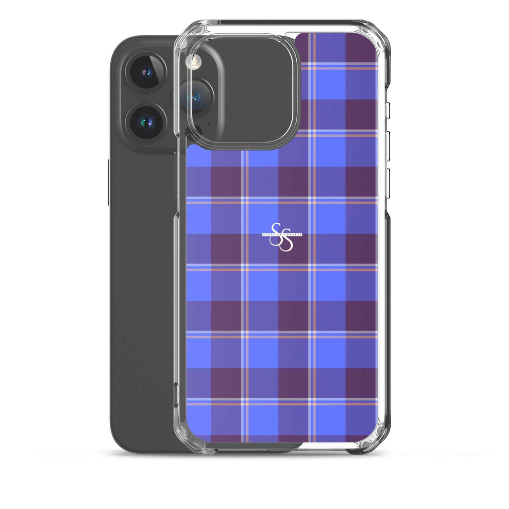 Clear Case for iPhone Cornflower Blue and Livid Brown Plaid - Scottish Squares