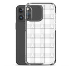 Clear Case for iPhone Lung Cancer Awareness Plaid, White Ribbon, Supportive Gift - Scottish Squares