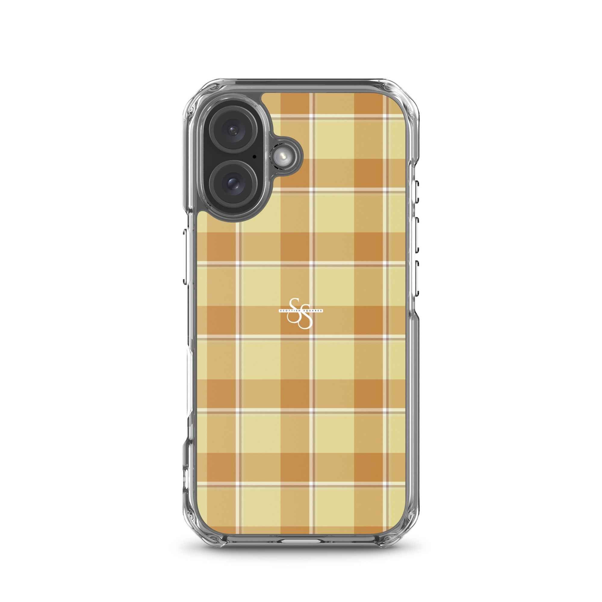 Clear Case for iPhone Zombie and Copper Plaid iPhone 16 - Scottish Squares