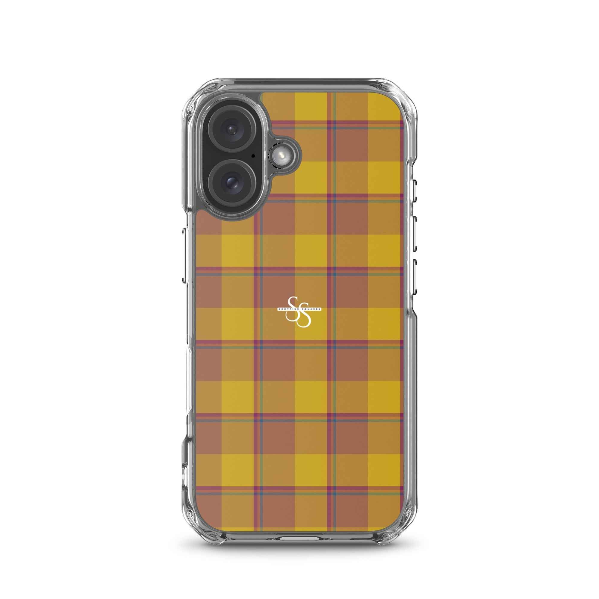 Clear Case for iPhone Potters Clay and Pizza Plaid iPhone 16 - Scottish Squares