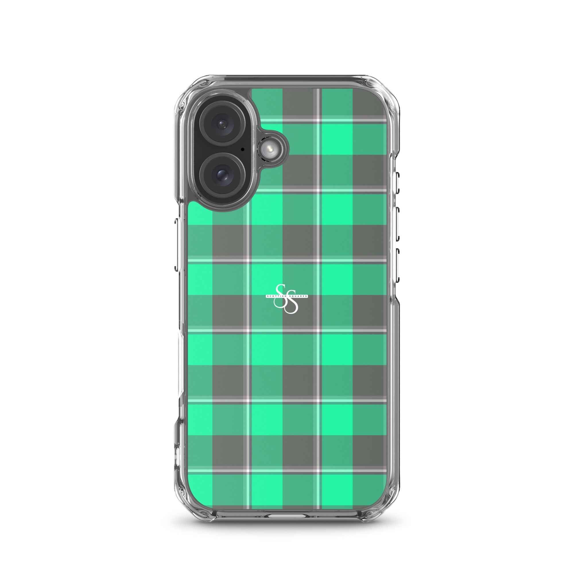Clear Case for iPhone Spring Green and Finlandia Plaid iPhone 16 - Scottish Squares