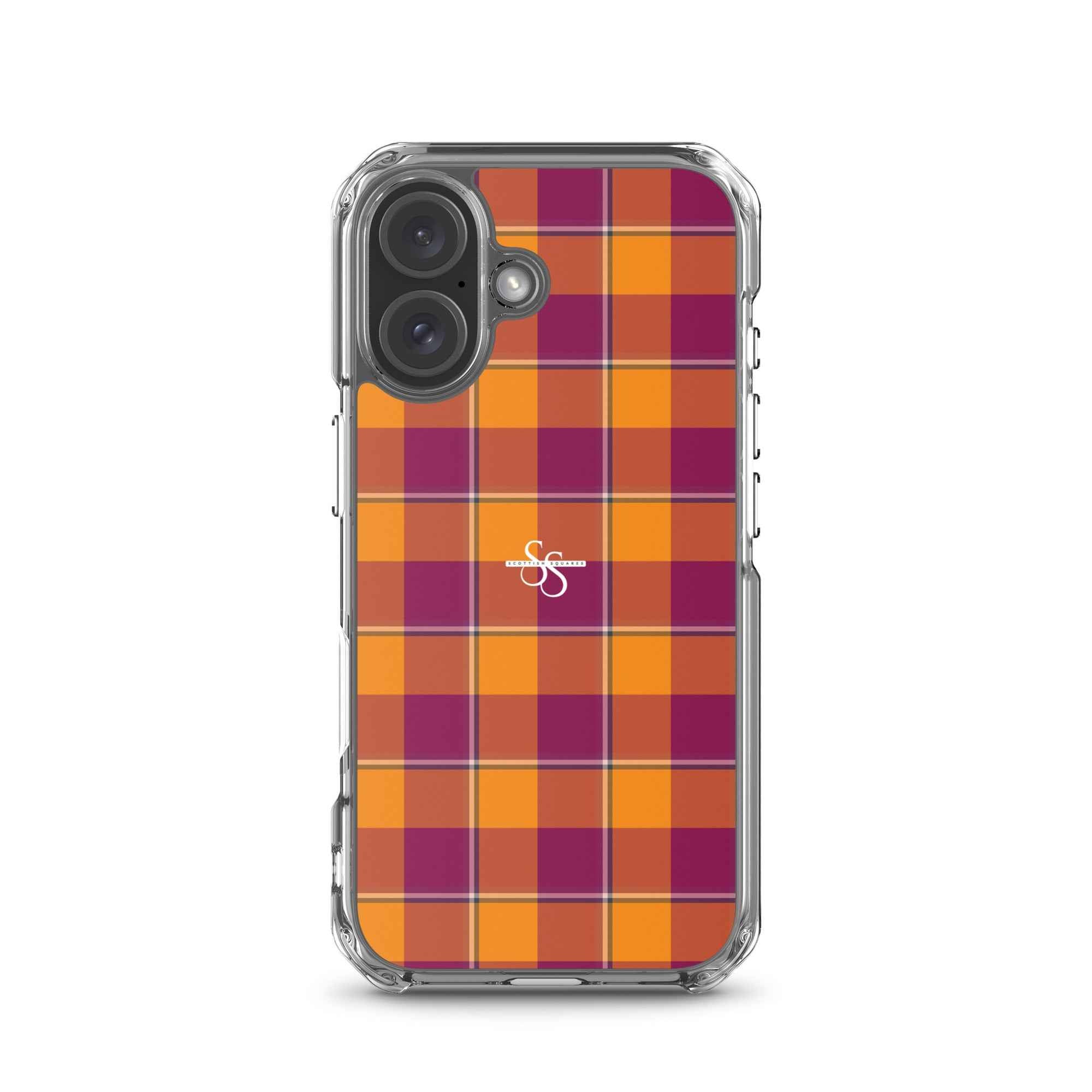 Clear Case for iPhone Tahiti Gold and Rose Bud Cherry Plaid iPhone 16 - Scottish Squares
