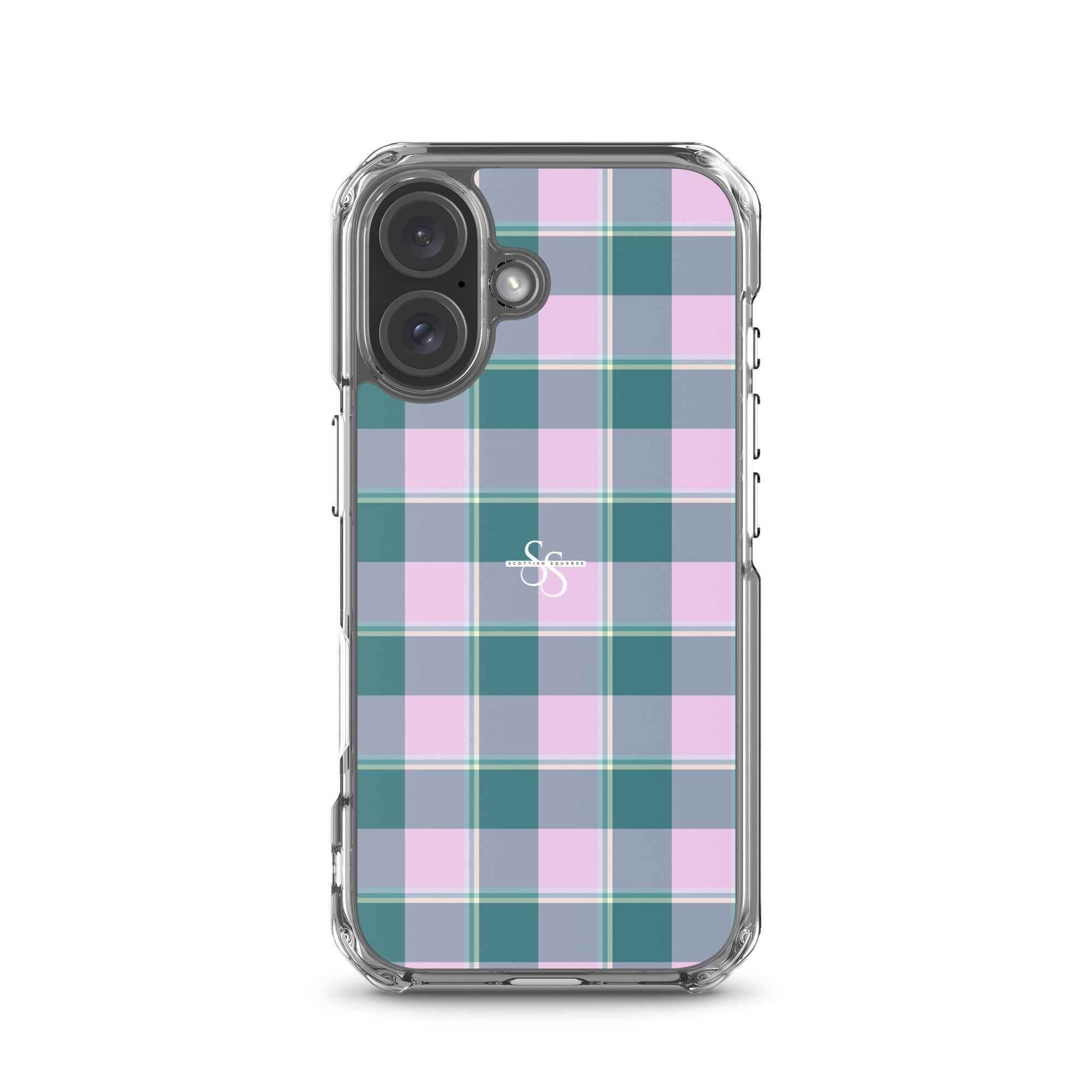 Clear Case for iPhone Ming and Melanie Plaid iPhone 16 - Scottish Squares