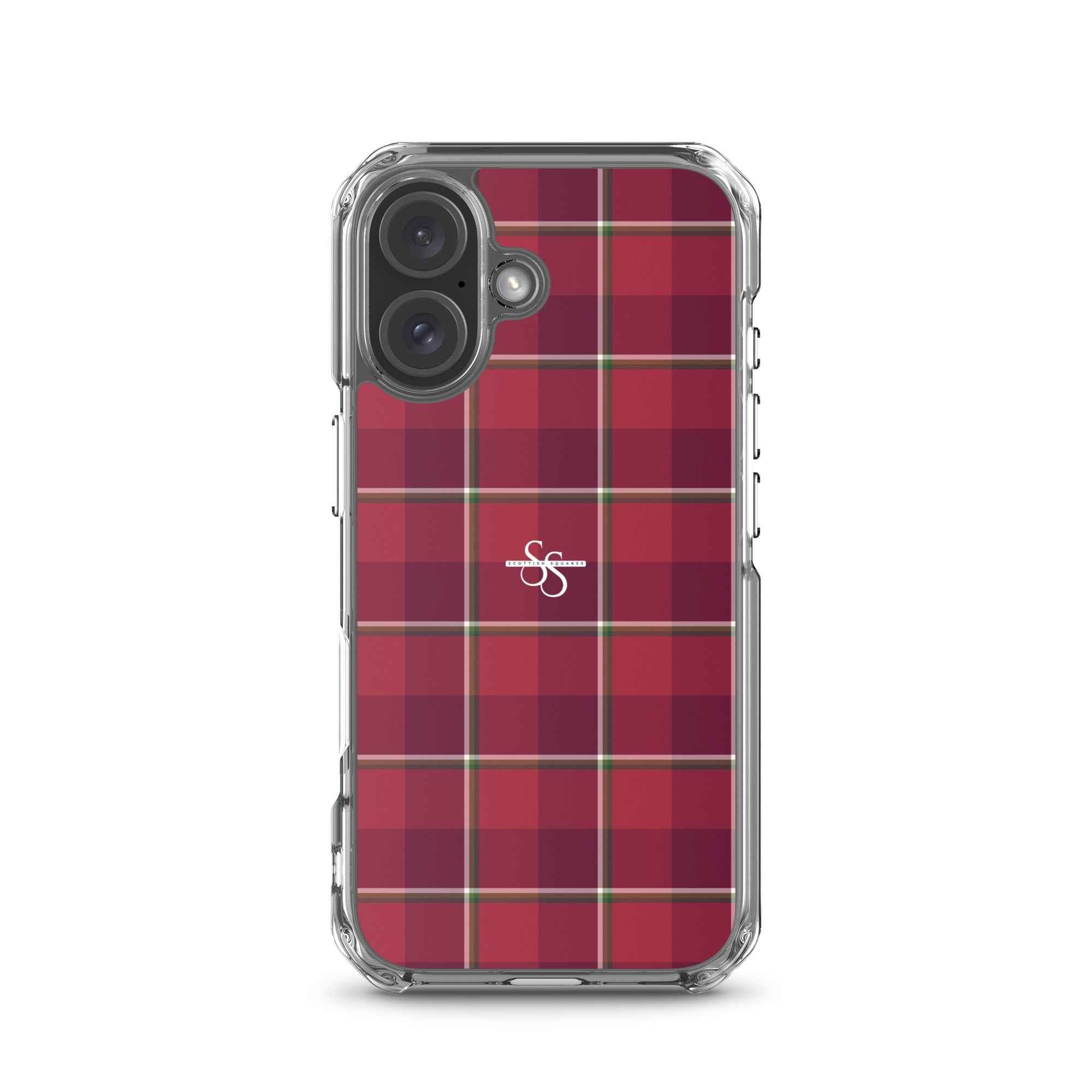 Clear Case for iPhone Old Brick and Cab Sav Plaid iPhone 16 - Scottish Squares