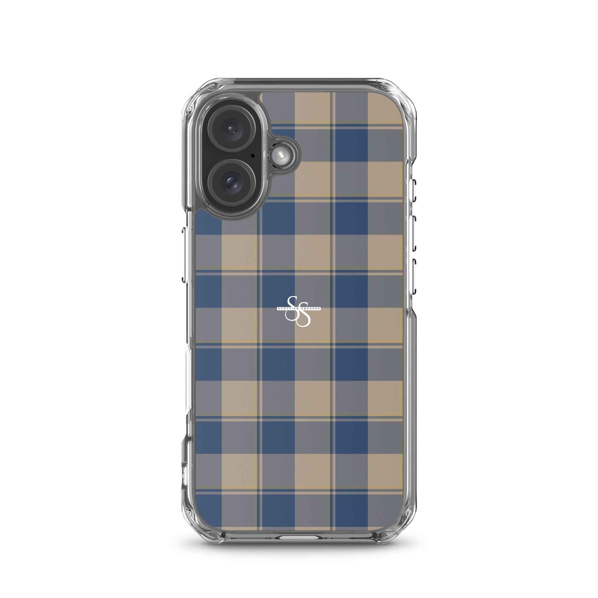Clear Case for iPhone Cello and Donkey Brown Plaid iPhone 16 - Scottish Squares