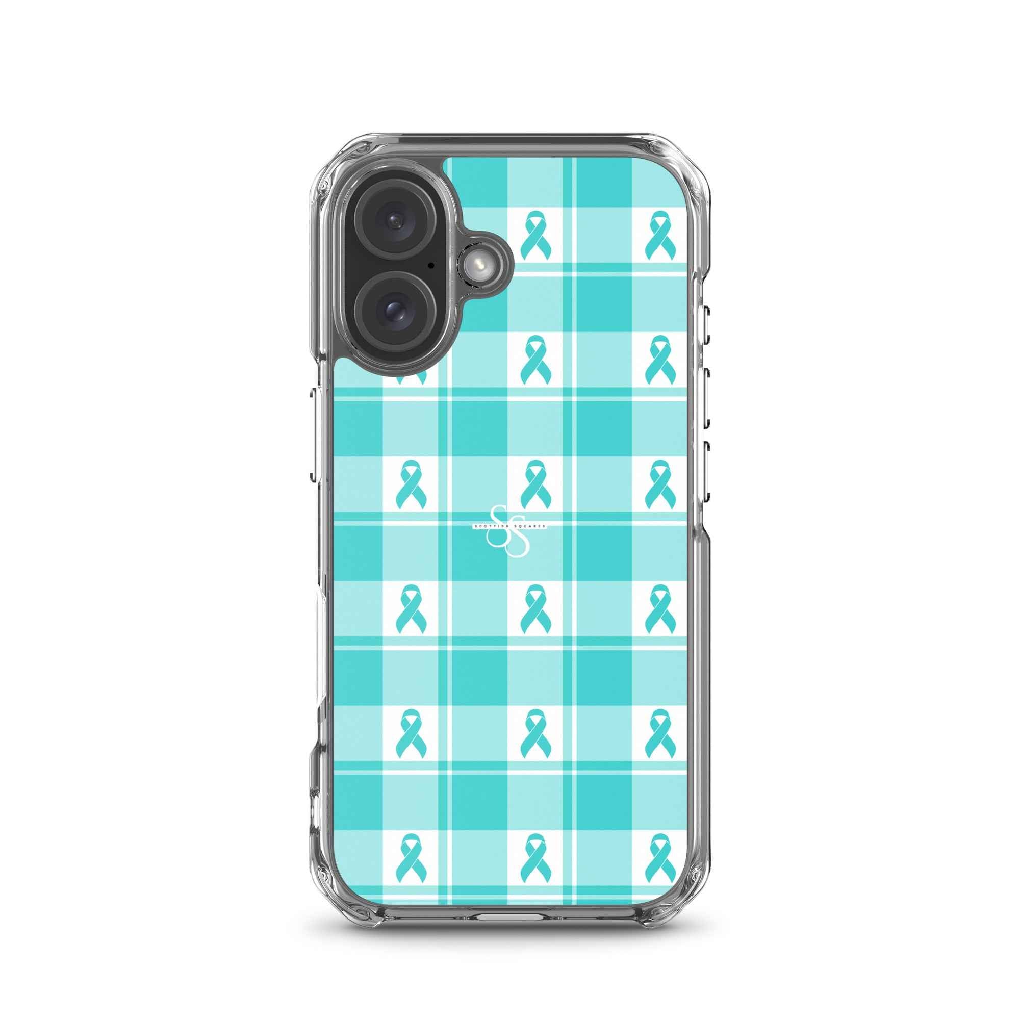 Clear Case for iPhone Ovarian Cancer Awareness Plaid iPhone 16 - Scottish Squares
