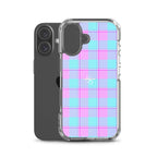 Clear Case for iPhone Mauve and Coastal Mist Plaid - Scottish Squares