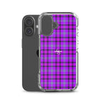 Clear Case for iPhone Electric Violet and Fuchsia Plaid - Scottish Squares