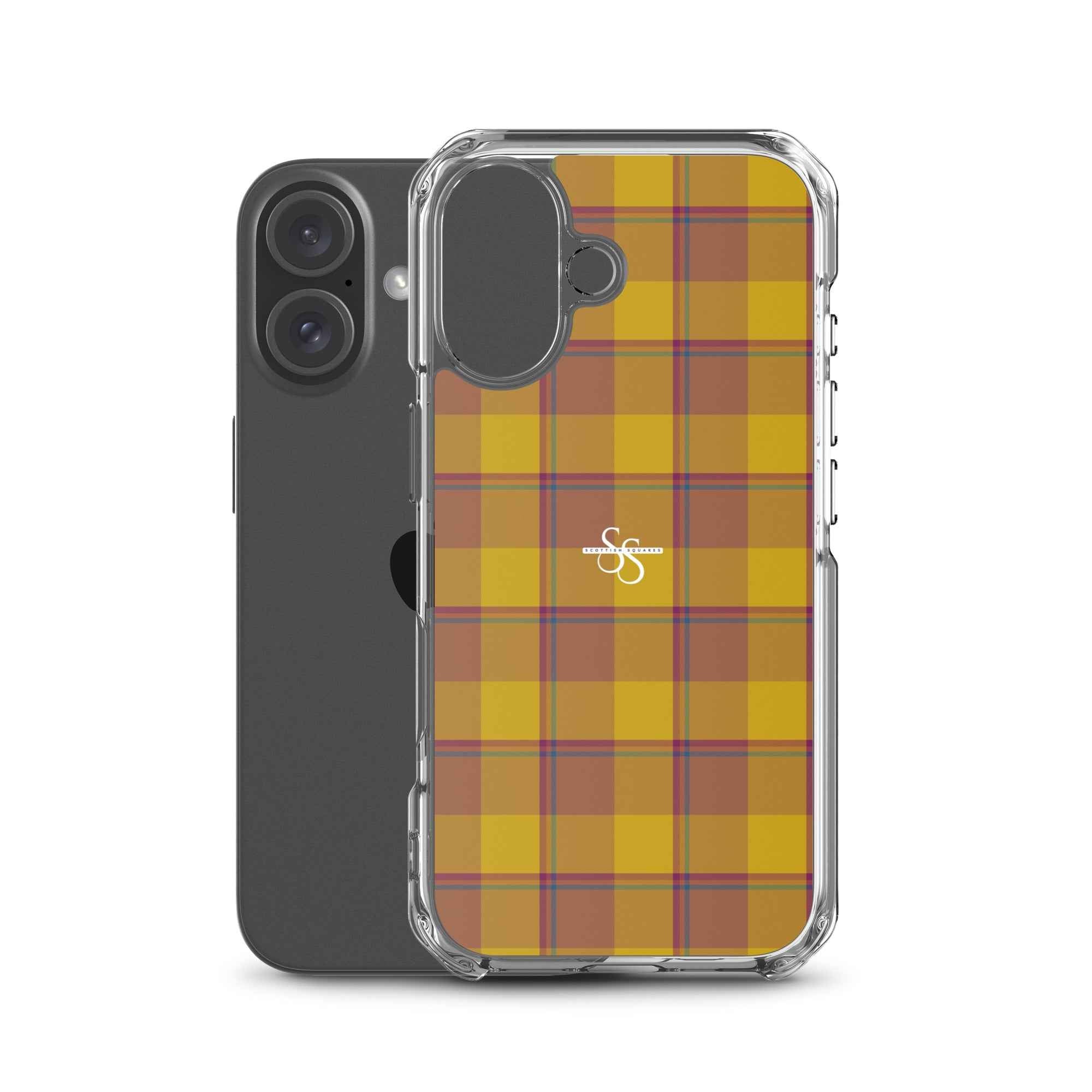 Clear Case for iPhone Potters Clay and Pizza Plaid - Scottish Squares