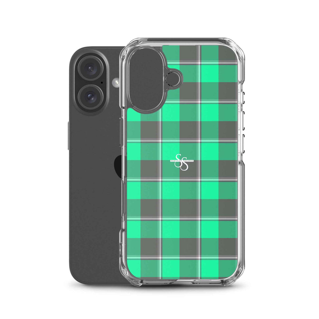 Clear Case for iPhone Spring Green and Finlandia Plaid - Scottish Squares
