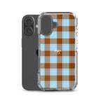 Clear Case for iPhone Blizzard Blue and Livid Brown Plaid - Scottish Squares