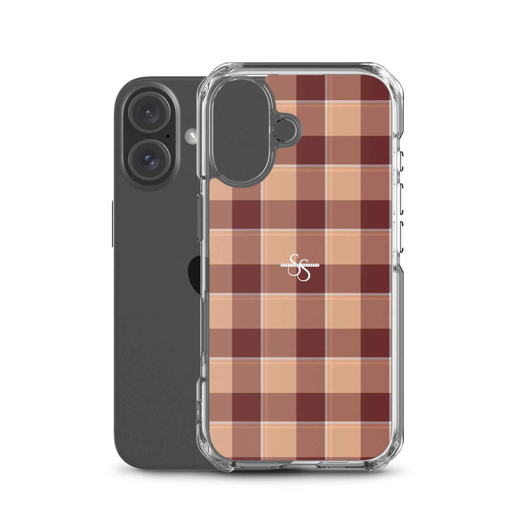 Clear Case for iPhone Whiskey and Livid Brown Plaid - Scottish Squares