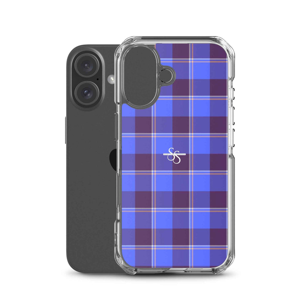 Clear Case for iPhone Cornflower Blue and Livid Brown Plaid - Scottish Squares