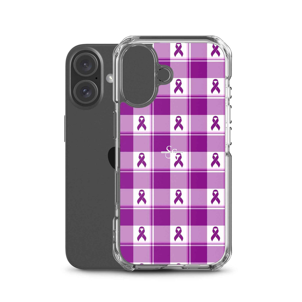 Clear Case for iPhone Pancreatic Cancer Awareness Plaid - Scottish Squares