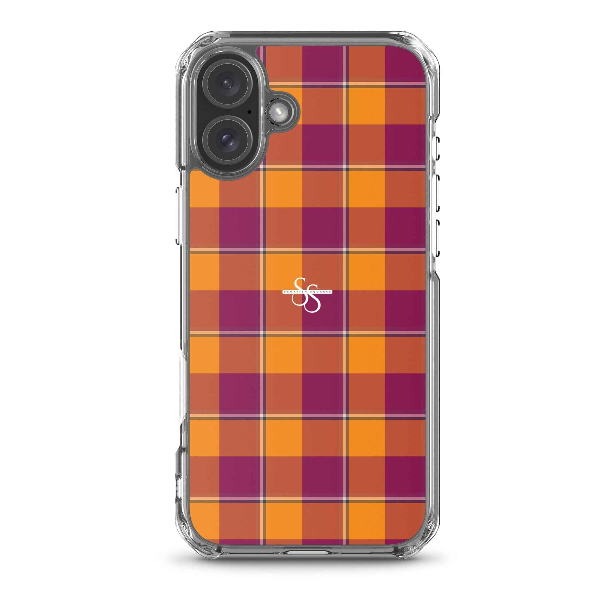 Clear Case for iPhone Tahiti Gold and Rose Bud Cherry Plaid iPhone 16 Plus - Scottish Squares