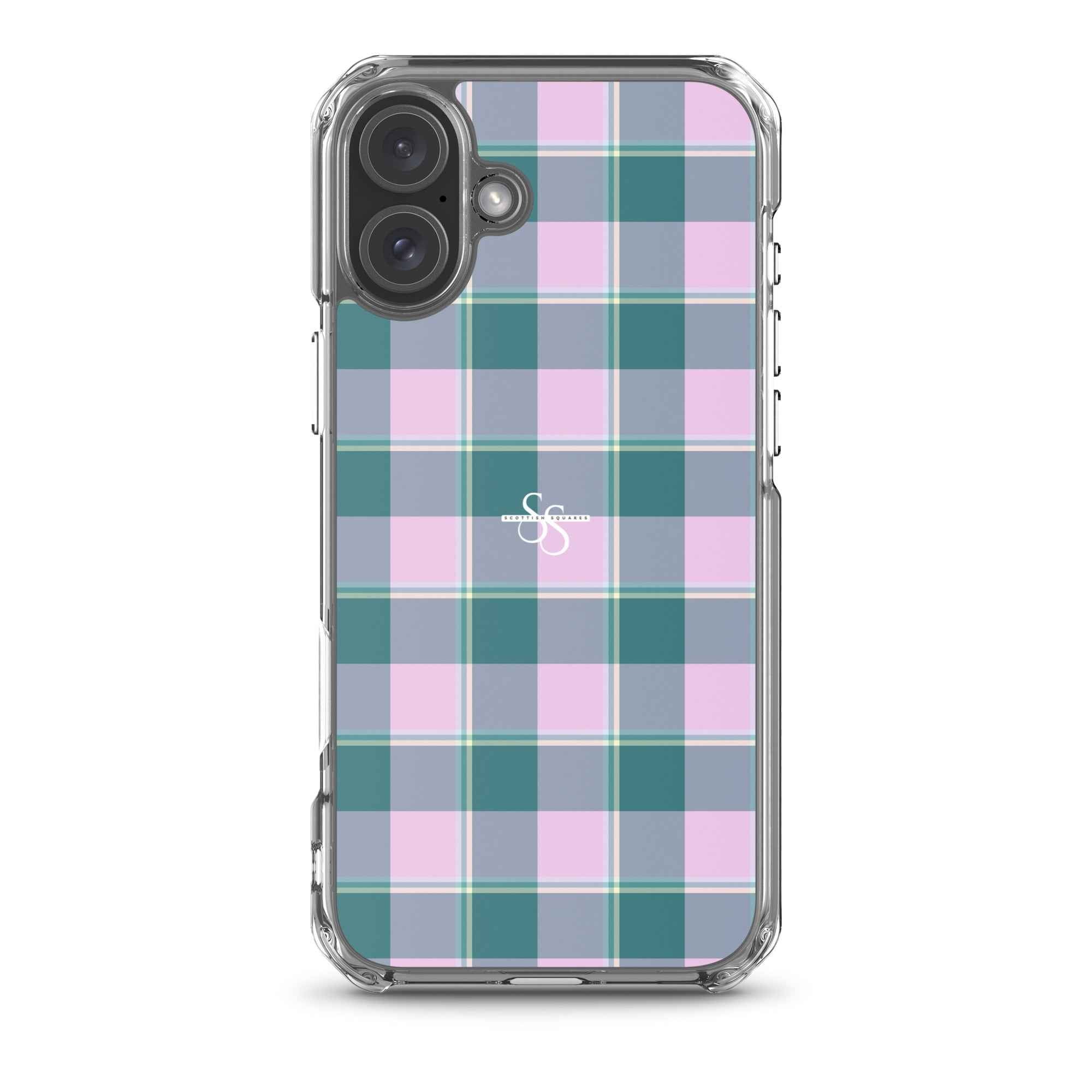 Clear Case for iPhone Ming and Melanie Plaid iPhone 16 Plus - Scottish Squares